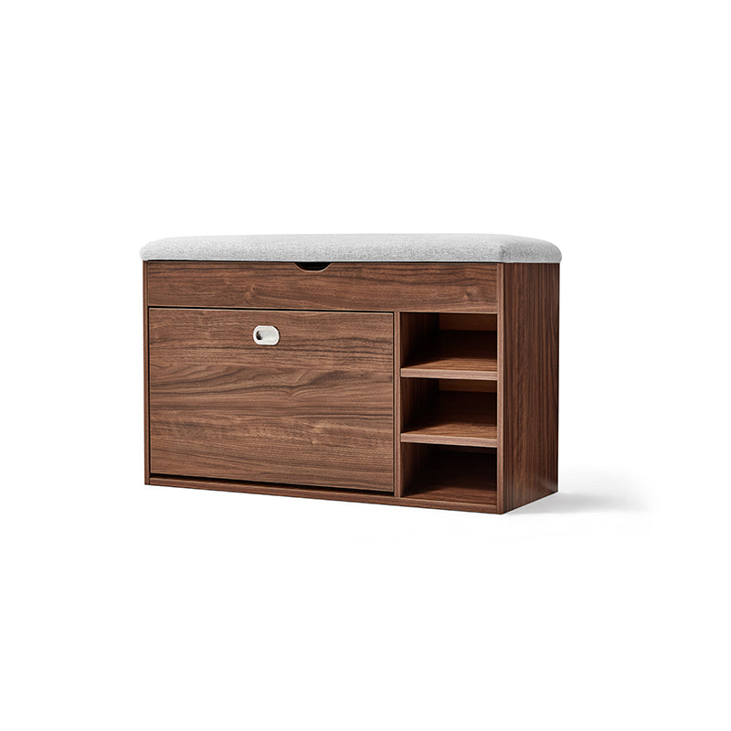 Mallory 80cm/100cm Entryway Shoe Cabinet/Shoe Changing Stool For Home Walnut Color
