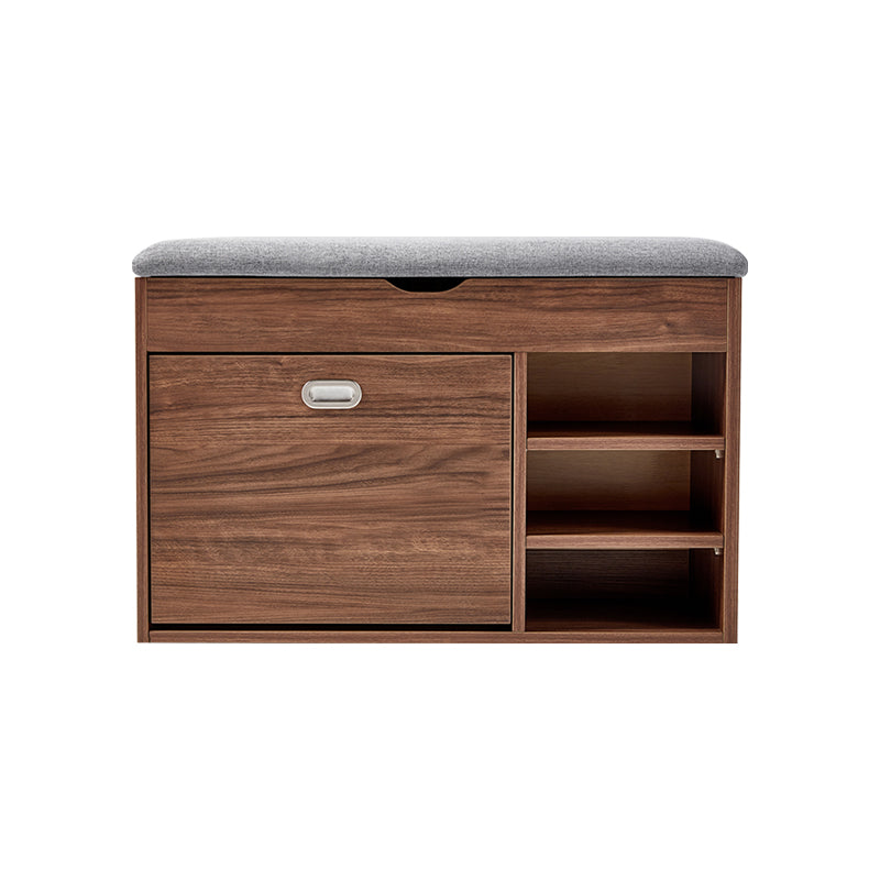 Mallory 80cm/100cm Entryway Shoe Cabinet/Shoe Changing Stool For Home Walnut Color