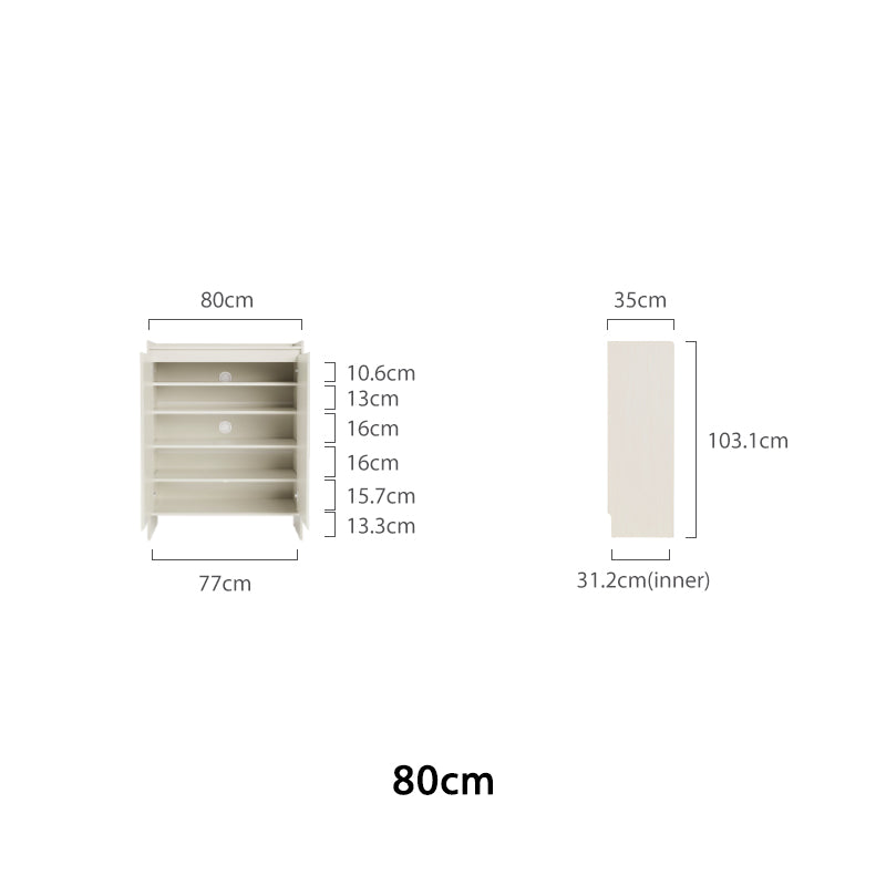 Reba 80cm/100cm/120cm/140cm Entryway Shoe Cabinet/Shoe Case For Home Cream White Color