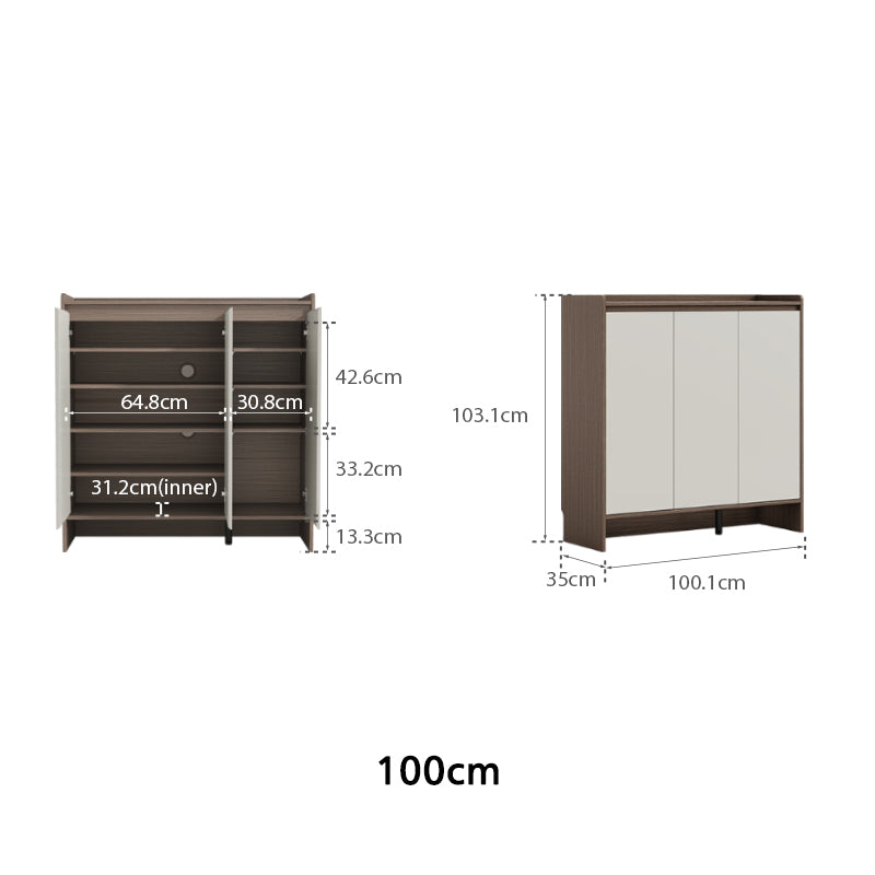 Rebel 80cm/100cm/120cm/140cm Entryway Shoe Cabinet/Shoe Case For Home Coffee & Grey Color