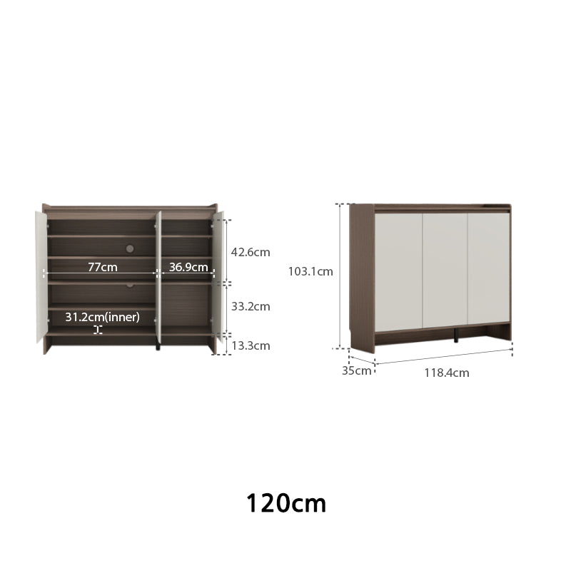 Rebel 80cm/100cm/120cm/140cm Entryway Shoe Cabinet/Shoe Case For Home Coffee & Grey Color