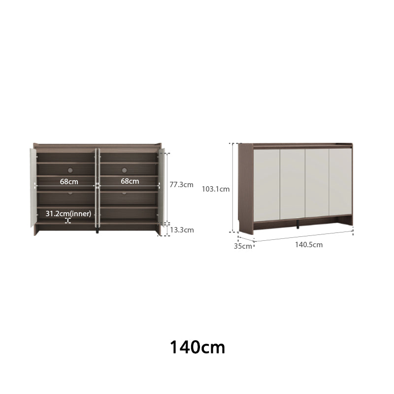 Rebel 80cm/100cm/120cm/140cm Entryway Shoe Cabinet/Shoe Case For Home Coffee & Grey Color