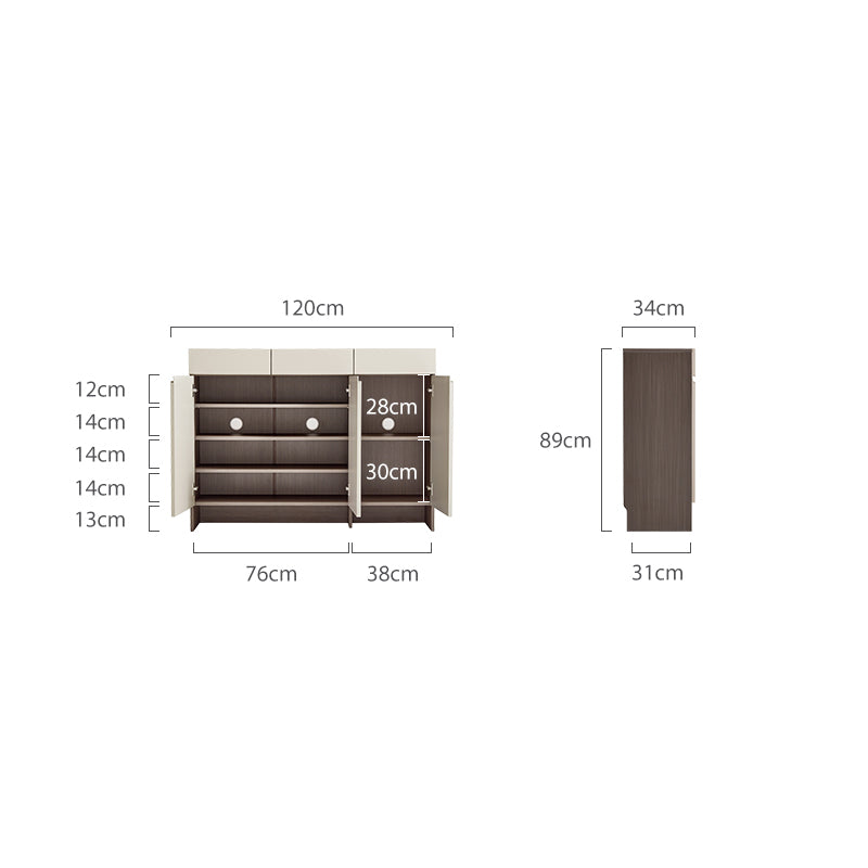Prue 120cm 3-door Entryway Shoe Cabinet with Drawers/Shoe Case For Home