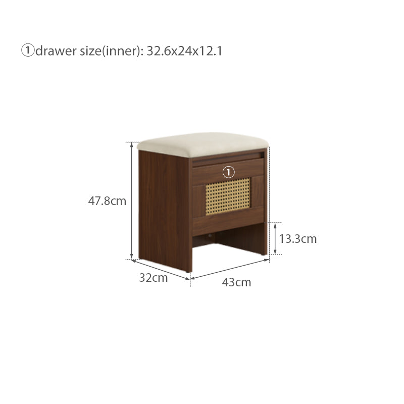 Reese 43cm Entryway Shoe Cabinet/Shoe Changing Stool For Home Walnut Color