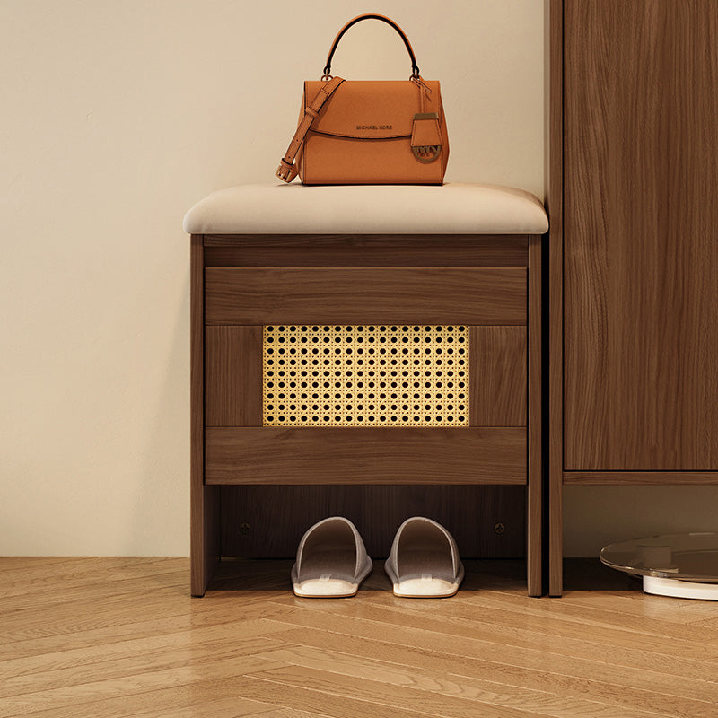 Reese 43cm Entryway Shoe Cabinet/Shoe Changing Stool For Home Walnut Color