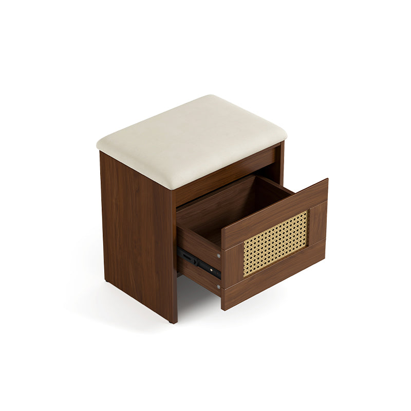 Reese 43cm Entryway Shoe Cabinet/Shoe Changing Stool For Home Walnut Color