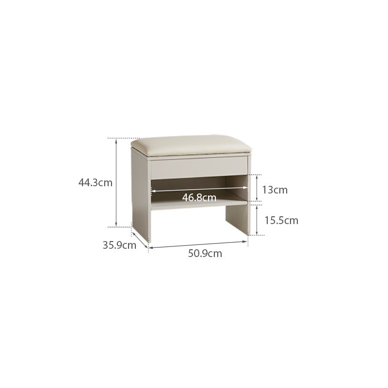 Reid 50cm Entryway Shoe Cabinet/Shoe Changing Stool For Home Beige Grey Color