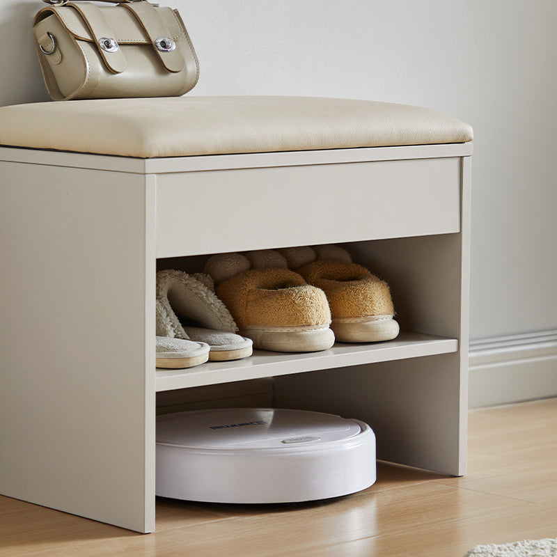 Reid 50cm Entryway Shoe Cabinet/Shoe Changing Stool For Home Beige Grey Color