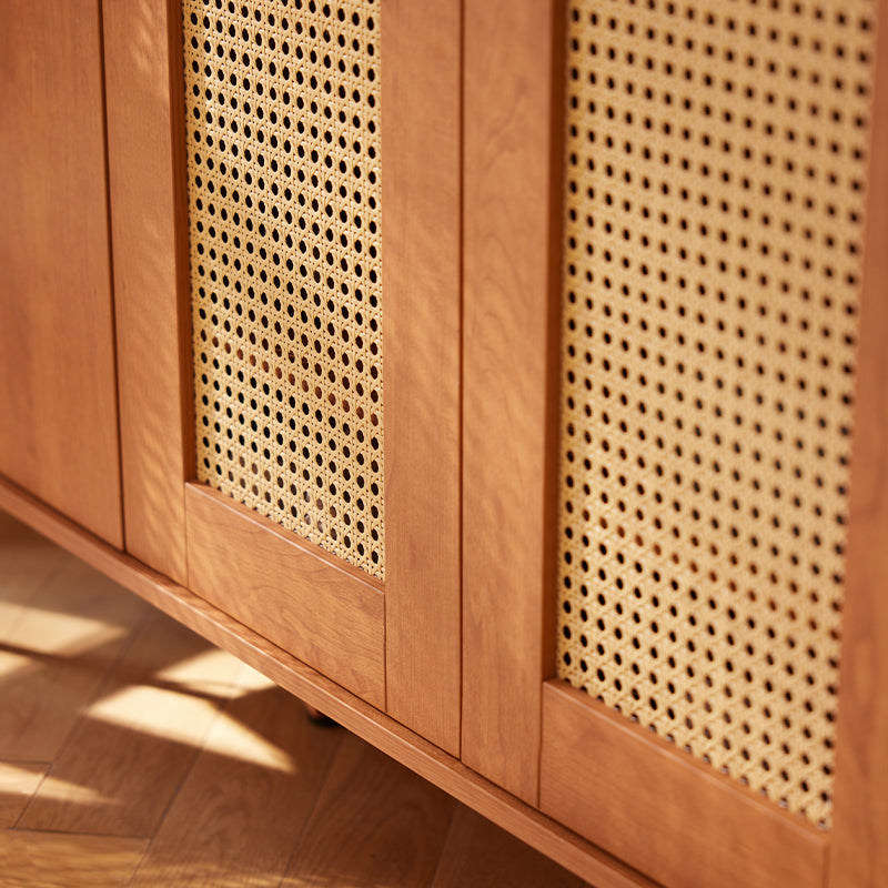 Ruben 102cm Entryway Cabinet/Shoe Cabinet Rattan Door Walnut Color For Home