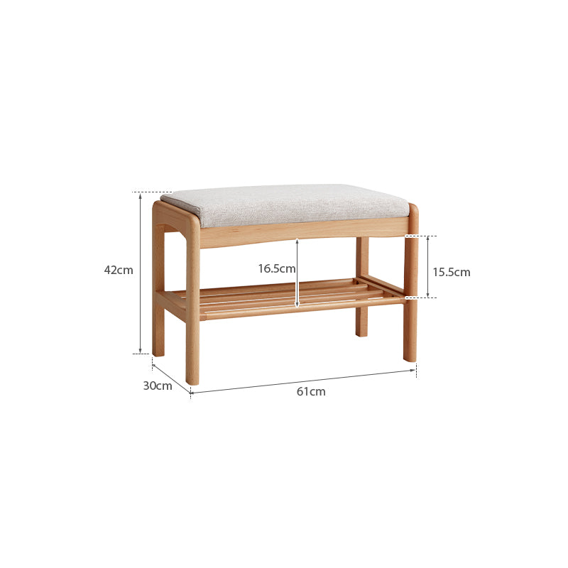 Sylvie 60cm Solid Beech Wood Entryway Shoe Cabinet/Shoe Changing Stool For Home Multiple Color