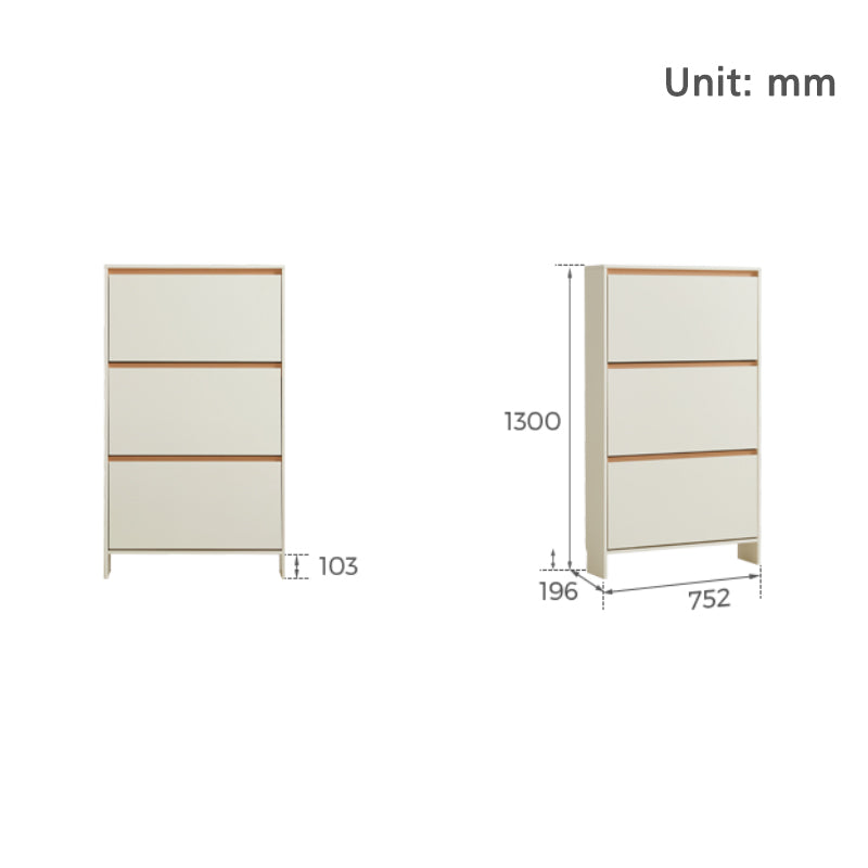Lilith 0.75m/1m Three-Door Shoe Cabinet/Slim Shoe Cabinet with Pegboard