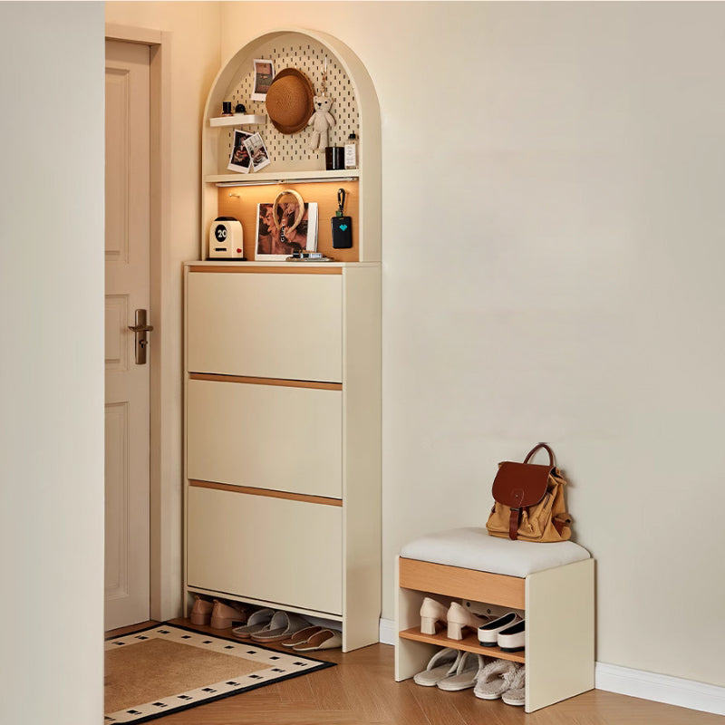 Lilith 0.75m/1m Three-Door Shoe Cabinet/Slim Shoe Cabinet with Pegboard