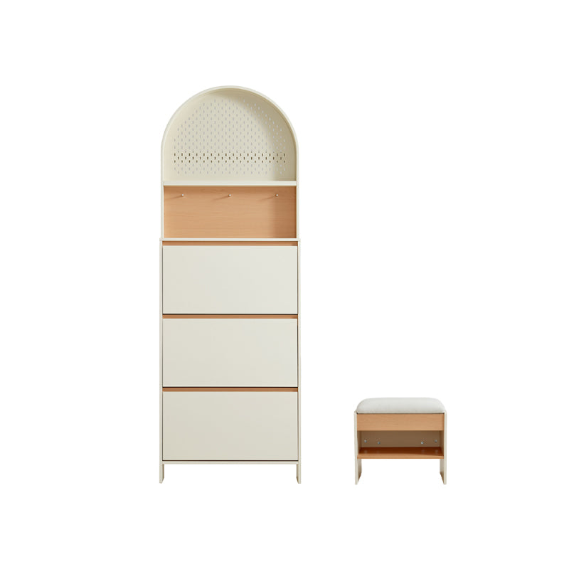 Lilith 0.75m/1m Three-Door Shoe Cabinet/Slim Shoe Cabinet with Pegboard