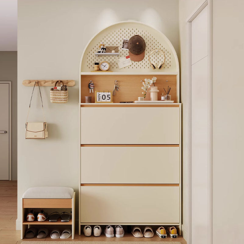 Lilith 0.75m/1m Three-Door Shoe Cabinet/Slim Shoe Cabinet with Pegboard