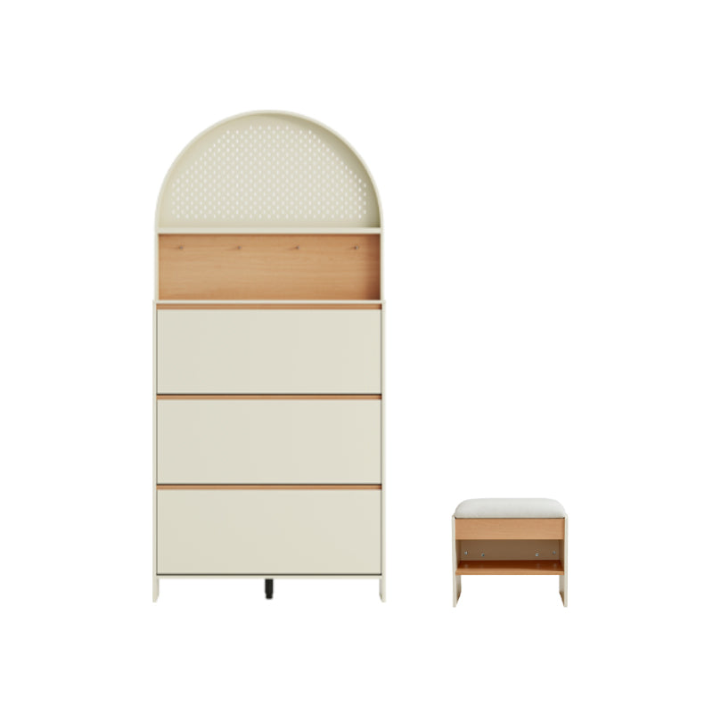 Lilith 0.75m/1m Three-Door Shoe Cabinet/Slim Shoe Cabinet with Pegboard