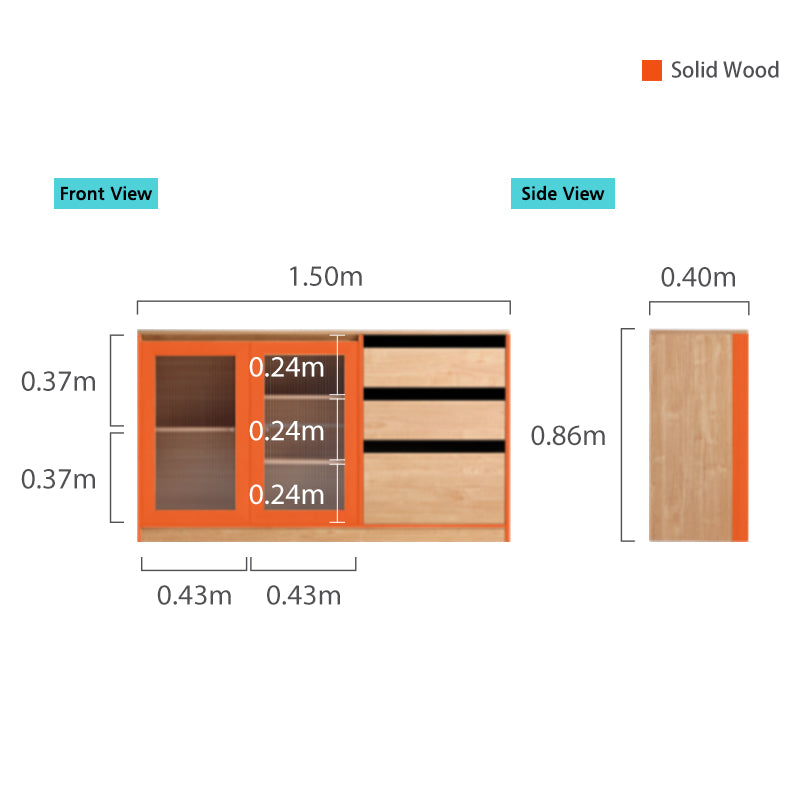 Philip 1.2m/1.5m/1.8m Multi-Drawer Fashionable Dining Cabinet/Storage Cabinet/Sideboard