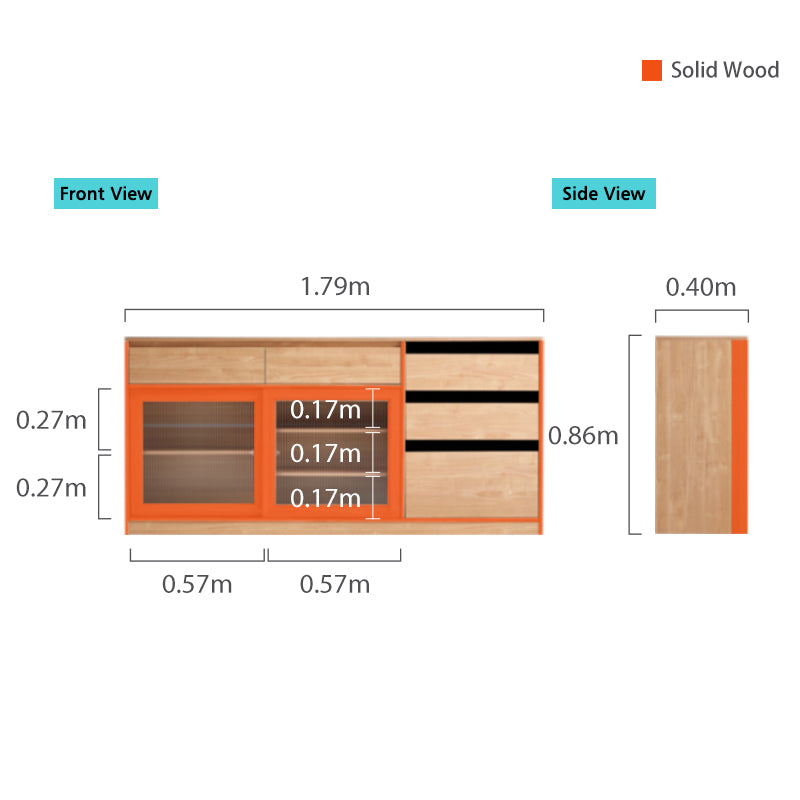 Philip 1.2m/1.5m/1.8m Multi-Drawer Fashionable Dining Cabinet/Storage Cabinet/Sideboard
