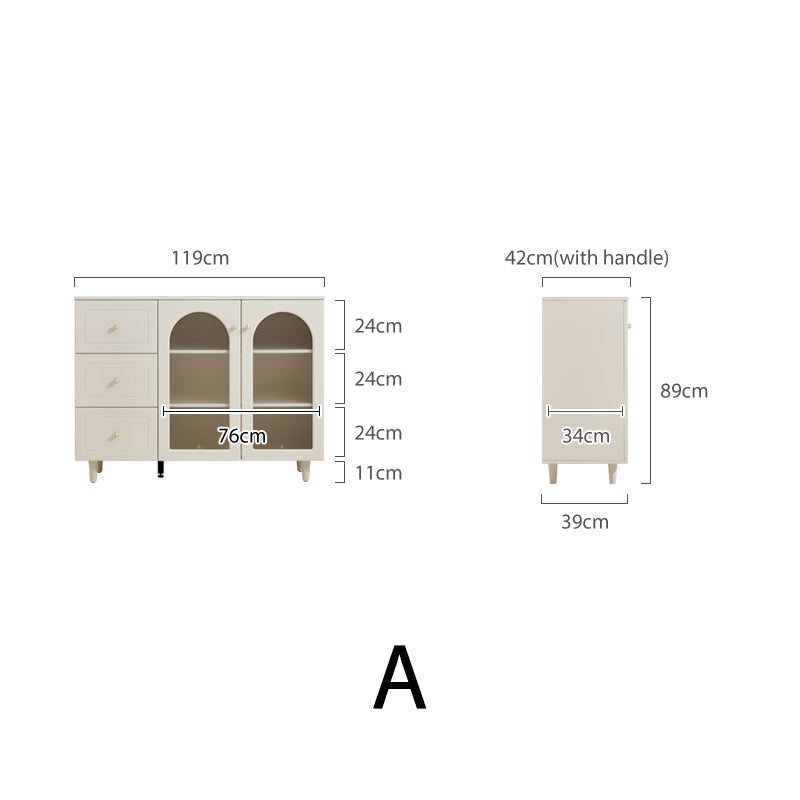 Howard Cream White Sideboard/ Buffet Table with Wooden Legs Multiple Style