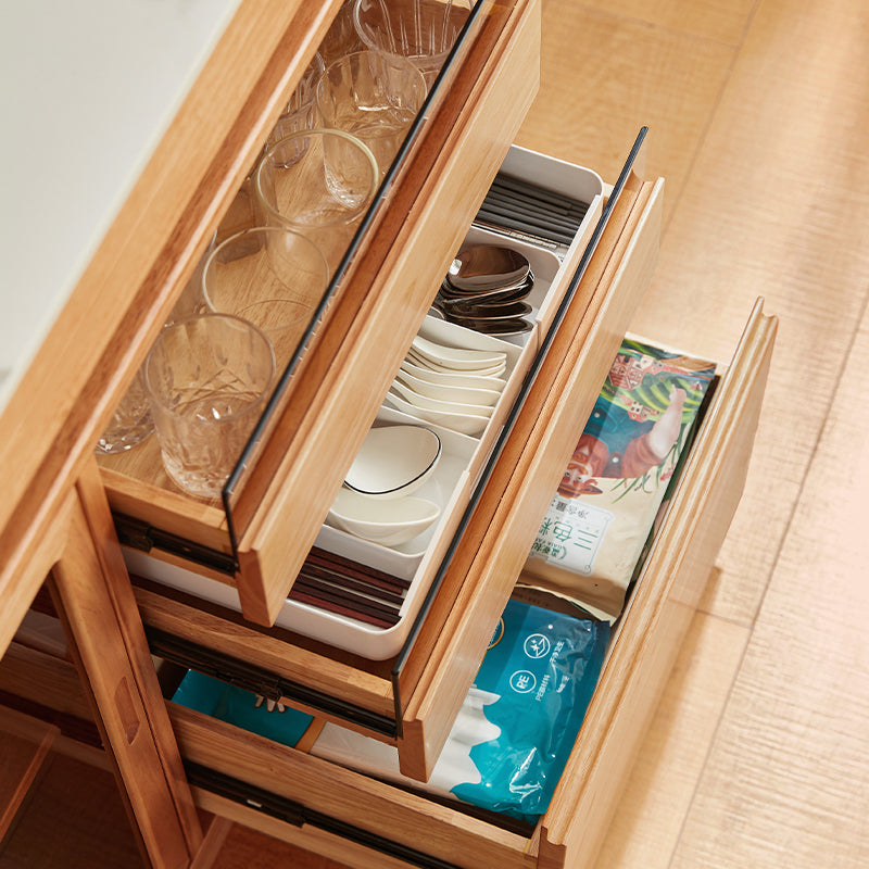 Ezekiel 1.2m Rubberwood Multi-Drawer 2-in-1 Sideboard/Dining Table with Dining Storage Cabinet/Sideboard