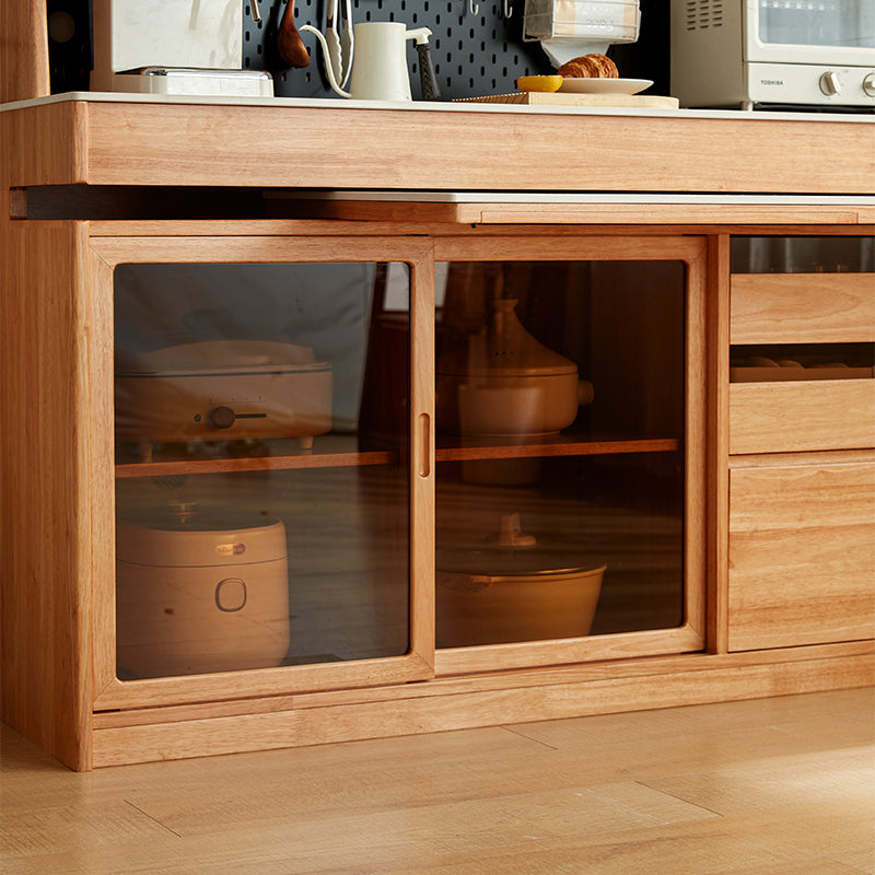 Ezekiel 1.2m Rubberwood Multi-Drawer 2-in-1 Sideboard/Dining Table with Dining Storage Cabinet/Sideboard