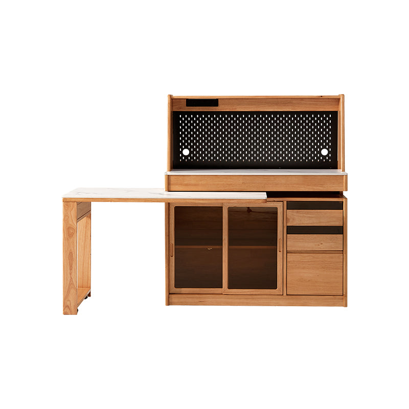 Ezekiel 1.2m Rubberwood Multi-Drawer 2-in-1 Sideboard/Dining Table with Dining Storage Cabinet/Sideboard