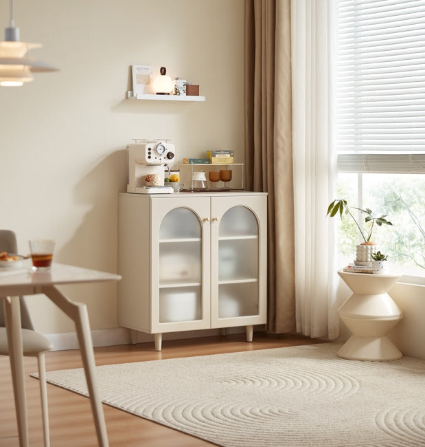 Howard Cream White Sideboard/ Buffet Table with Wooden Legs Multiple Style