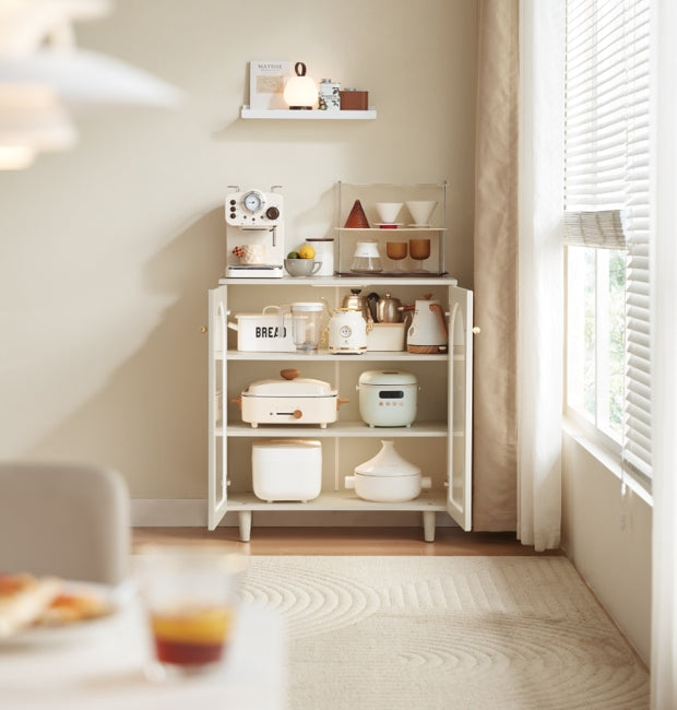 Howard Cream White Sideboard/ Buffet Table with Wooden Legs Multiple Style