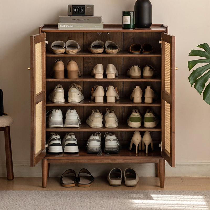 Pablo 65cm/80cm/115cm FAS-Graded Solid American Oak Wood Entryway Cabinet/Shoe Cabinet Walnut Color