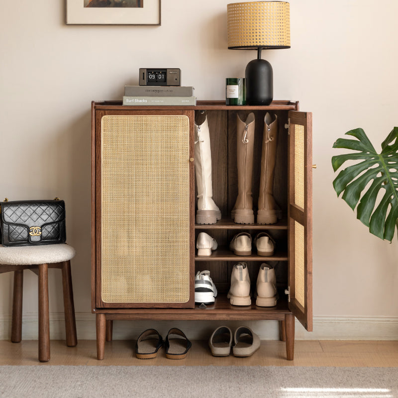 Pablo 65cm/80cm/115cm FAS-Graded Solid American Oak Wood Entryway Cabinet/Shoe Cabinet Walnut Color