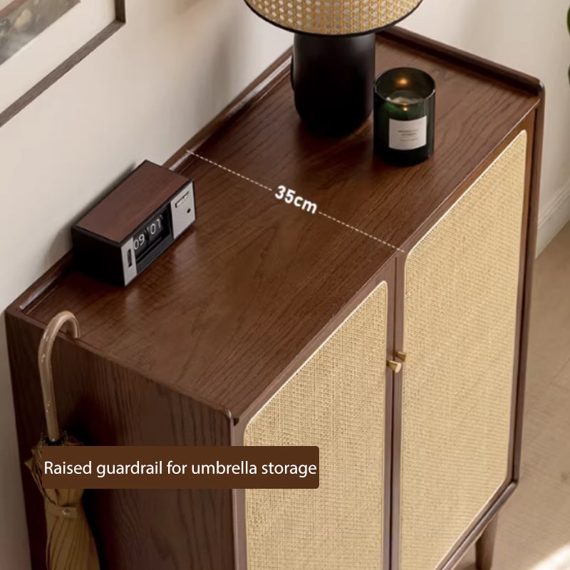 Pablo 65cm/80cm/115cm FAS-Graded Solid American Oak Wood Entryway Cabinet/Shoe Cabinet Walnut Color