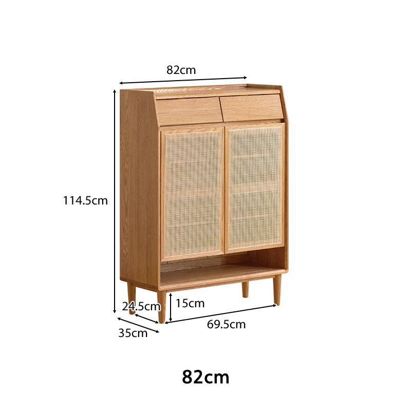 Pascal 82cm/115cm FAS-Graded Solid American Oak Wood Entryway Cabinet/Shoe Cabinet With Drawer Mutiple Color