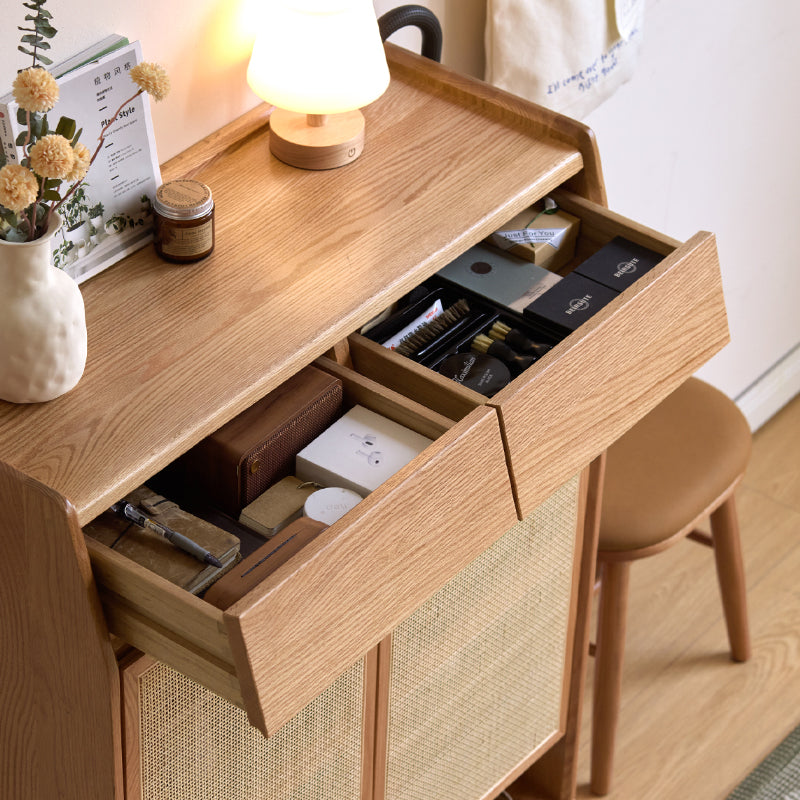 Pascal 82cm/115cm FAS-Graded Solid American Oak Wood Entryway Cabinet/Shoe Cabinet With Drawer Mutiple Color