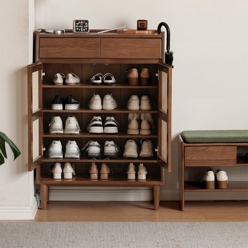 Pascal 82cm/115cm FAS-Graded Solid American Oak Wood Entryway Cabinet/Shoe Cabinet With Drawer Mutiple Color