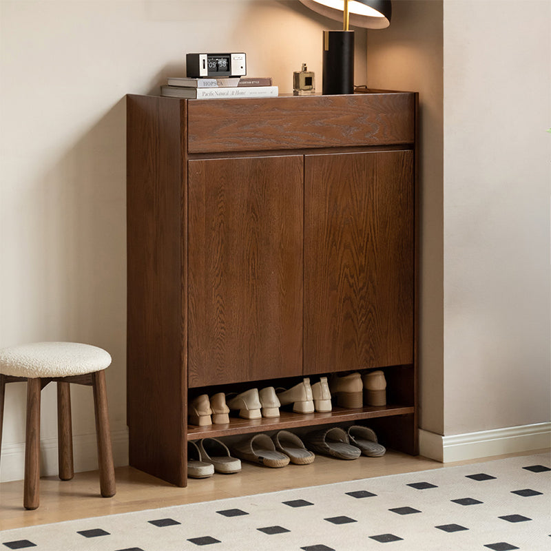 Patsy 85cm FAS-Graded Solid American Oak Wood Entryway Shoe Cabinet/Shoe Case with Drawers/Ceramic