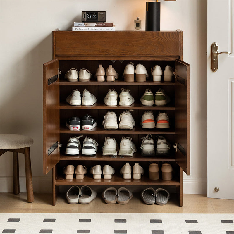 Patsy 85cm FAS-Graded Solid American Oak Wood Entryway Shoe Cabinet/Shoe Case with Drawers/Ceramic