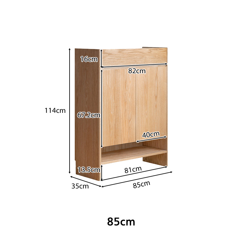 Patsy 85cm FAS-Graded Solid American Oak Wood Entryway Shoe Cabinet/Shoe Case with Drawers/Ceramic
