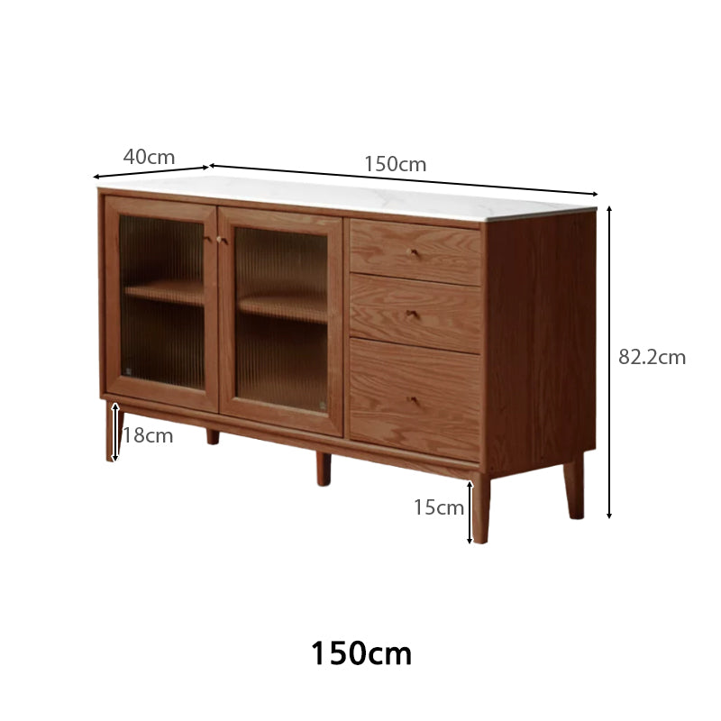 Peregrine 125cm/150cm/180cm FAS-Graded Solid American Oak Wood Dining Cabinet/Storage Cabinet/Sideboard With Ceramic Multiple Color