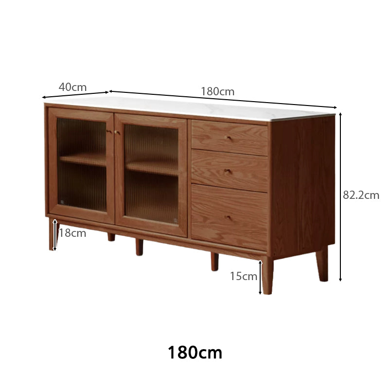 Peregrine 125cm/150cm/180cm FAS-Graded Solid American Oak Wood Dining Cabinet/Storage Cabinet/Sideboard With Ceramic Multiple Color