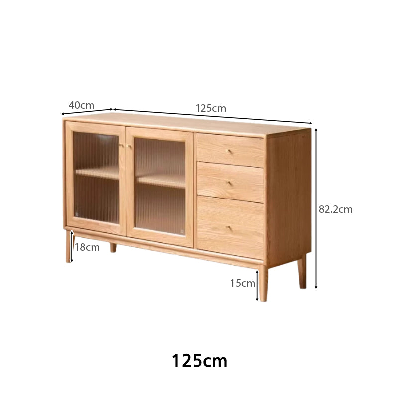 Peregrine 125cm/150cm/180cm FAS-Graded Solid American Oak Wood Dining Cabinet/Storage Cabinet/Sideboard With Ceramic Multiple Color