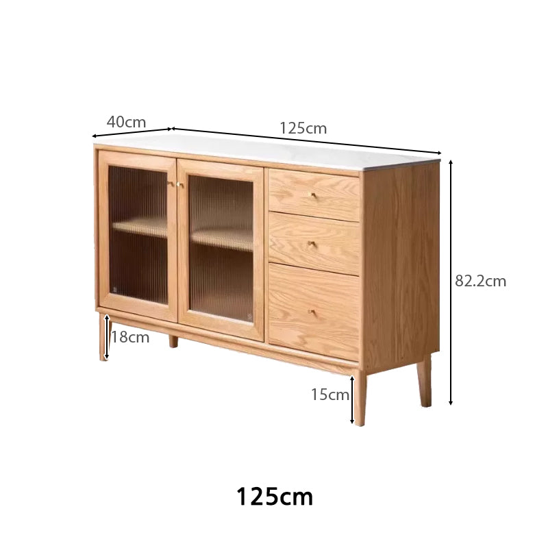 Peregrine 125cm/150cm/180cm FAS-Graded Solid American Oak Wood Dining Cabinet/Storage Cabinet/Sideboard With Ceramic Multiple Color