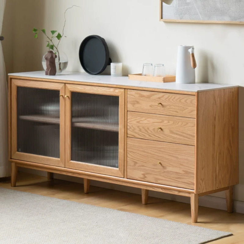 Peregrine 125cm/150cm/180cm FAS-Graded Solid American Oak Wood Dining Cabinet/Storage Cabinet/Sideboard With Ceramic Multiple Color