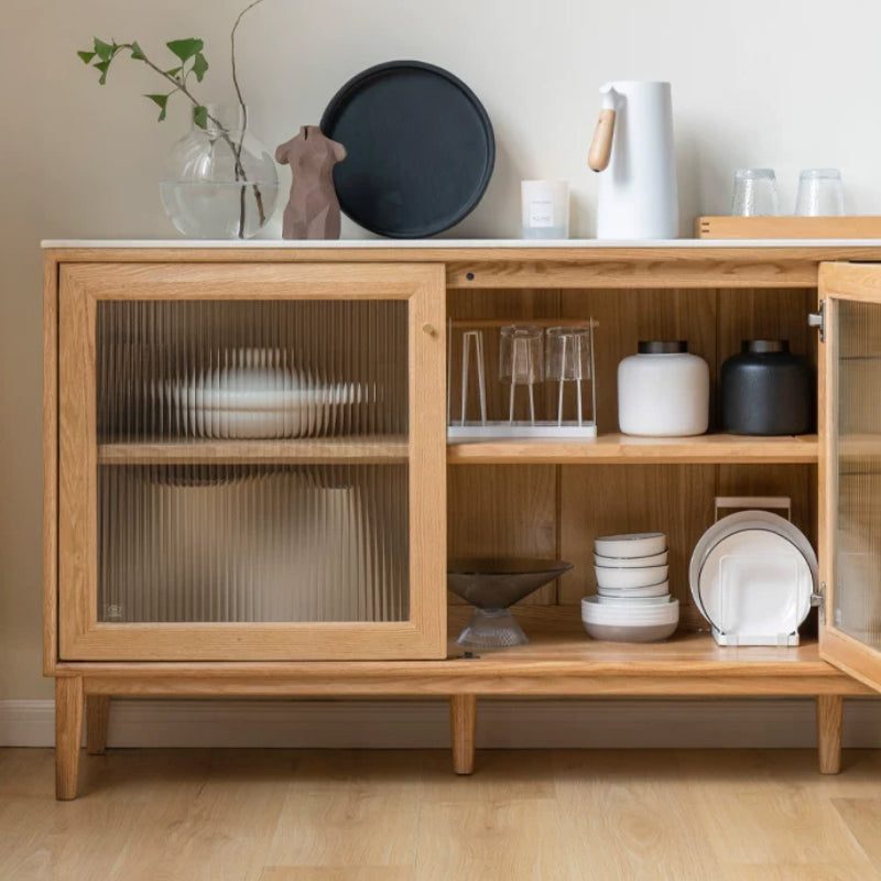 Peregrine 125cm/150cm/180cm FAS-Graded Solid American Oak Wood Dining Cabinet/Storage Cabinet/Sideboard With Ceramic Multiple Color