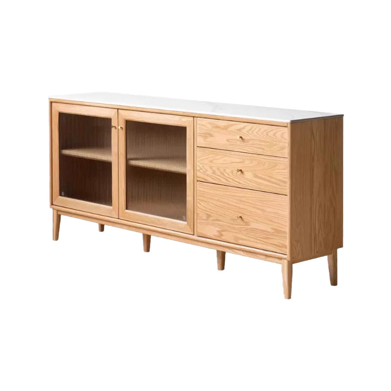 Peregrine 125cm/150cm/180cm FAS-Graded Solid American Oak Wood Dining Cabinet/Storage Cabinet/Sideboard With Ceramic Multiple Color