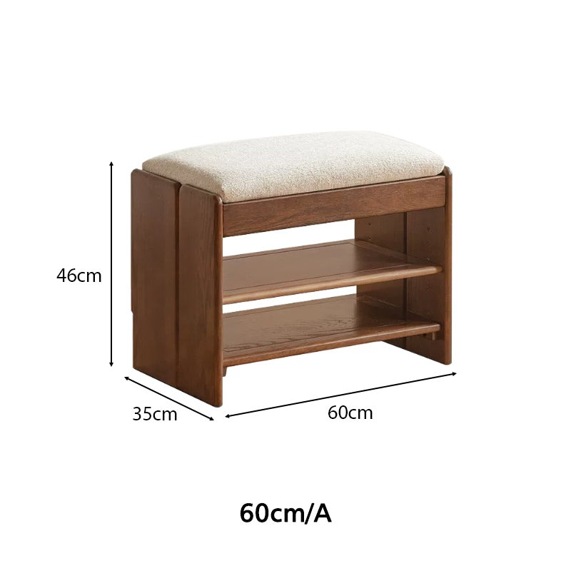 Willa 60cm/80cm FAS-Graded Solid American Oak Wood Entryway Shoe Cabinet/Shoe Changing Stool For Home Multiple Color