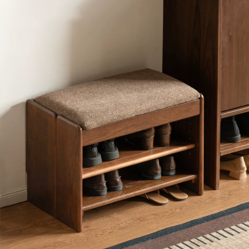 Willa 60cm/80cm FAS-Graded Solid American Oak Wood Entryway Shoe Cabinet/Shoe Changing Stool For Home Multiple Color