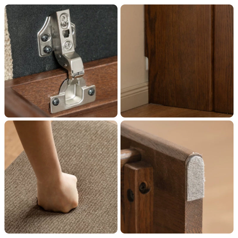 Willa 60cm/80cm FAS-Graded Solid American Oak Wood Entryway Shoe Cabinet/Shoe Changing Stool For Home Multiple Color