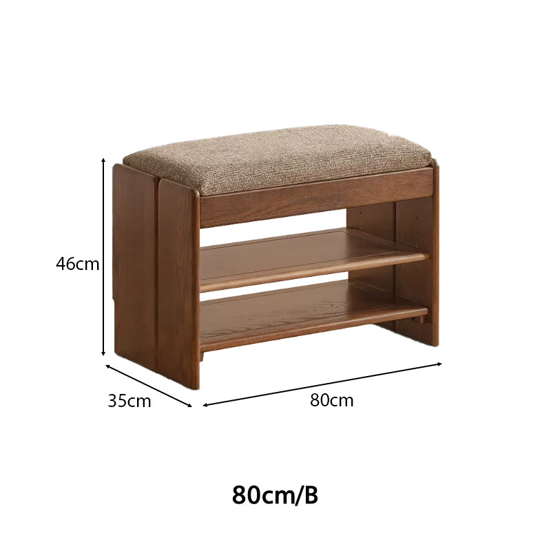 Willa 60cm/80cm FAS-Graded Solid American Oak Wood Entryway Shoe Cabinet/Shoe Changing Stool For Home Multiple Color