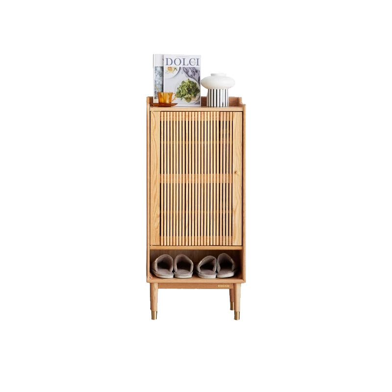 Zahra 48cm/80cm FAS-Graded Solid American Oak Wood Slatted Shoe Cabinet Natural Wood Color