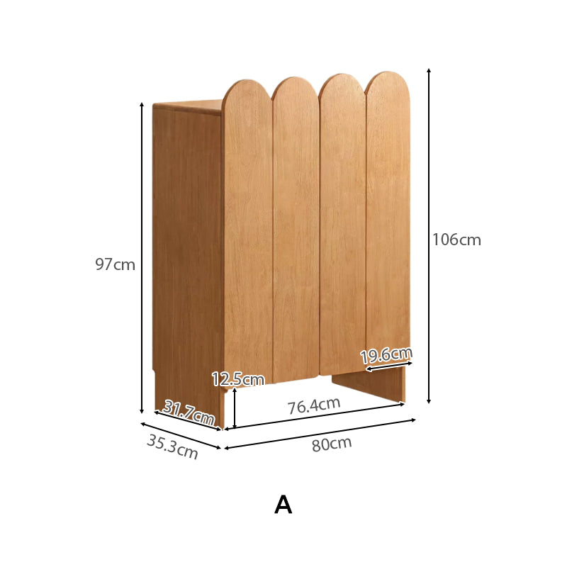Zaria 80cm Rubberwood Entryway Shoe Cabinet For Home Natural Wood