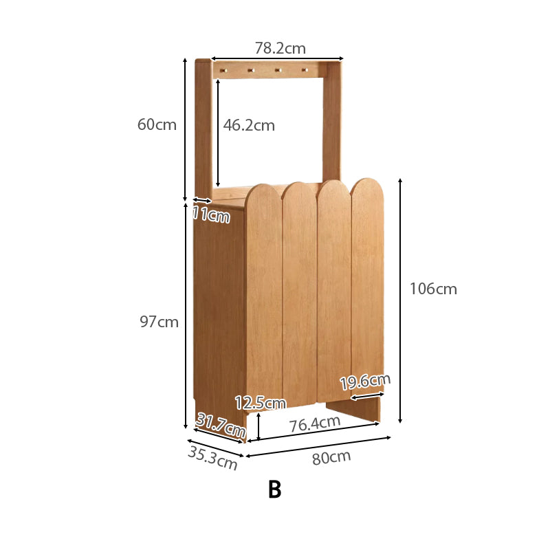 Zaria 80cm Rubberwood Entryway Shoe Cabinet For Home Natural Wood